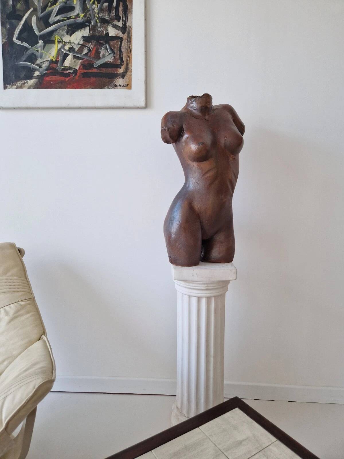 Vintage Studio Pottery Female Torso Sculpture 1960s Interior Design