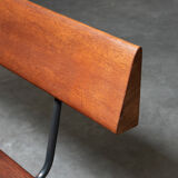 Solid teak bench, Netherlands, 1950s