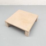 Italian Travertine & Chrome Coffee Table