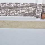 White Oushak Floral Runner Rug sku 2125