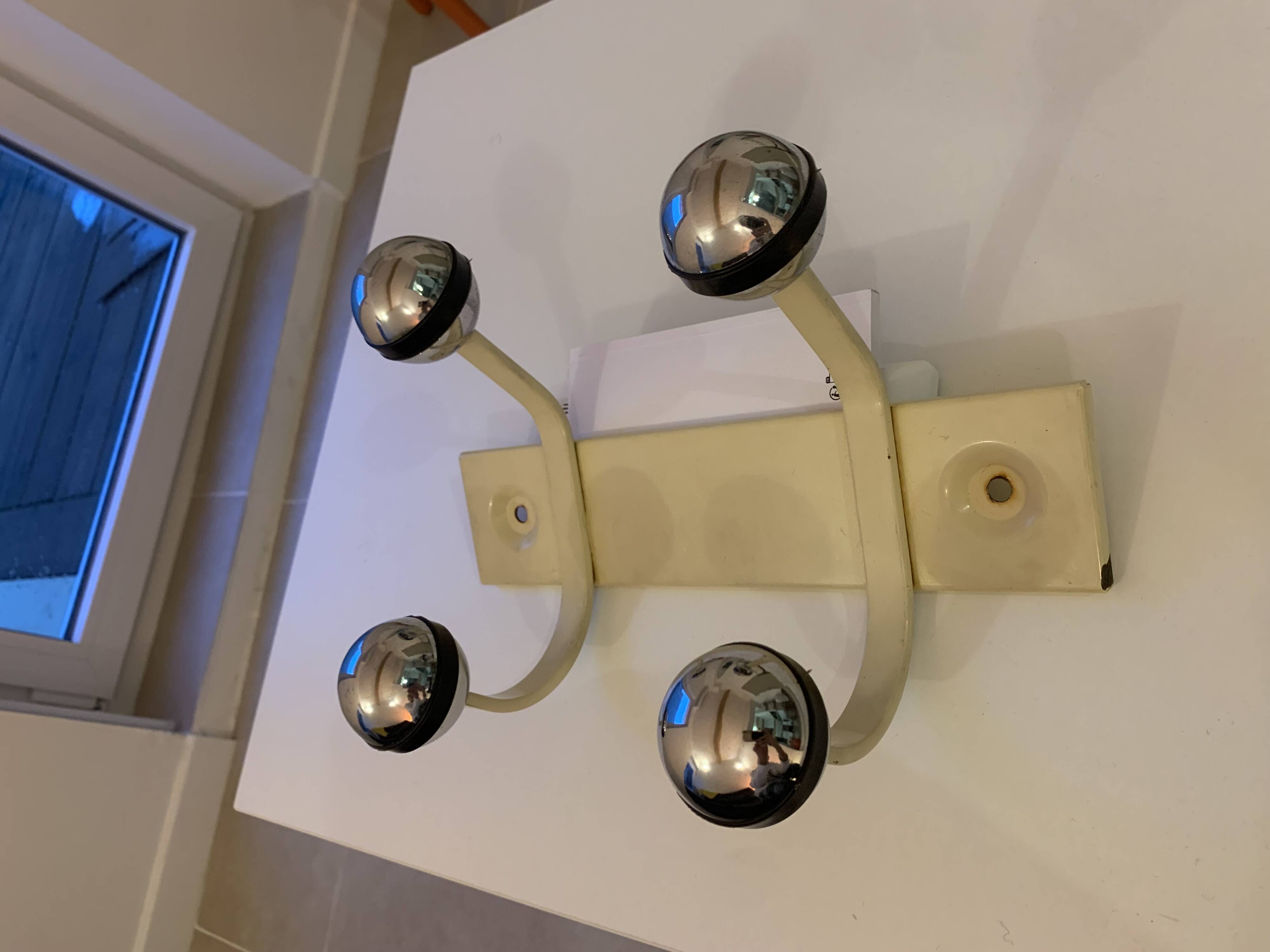 Vintage double ball coat hooks