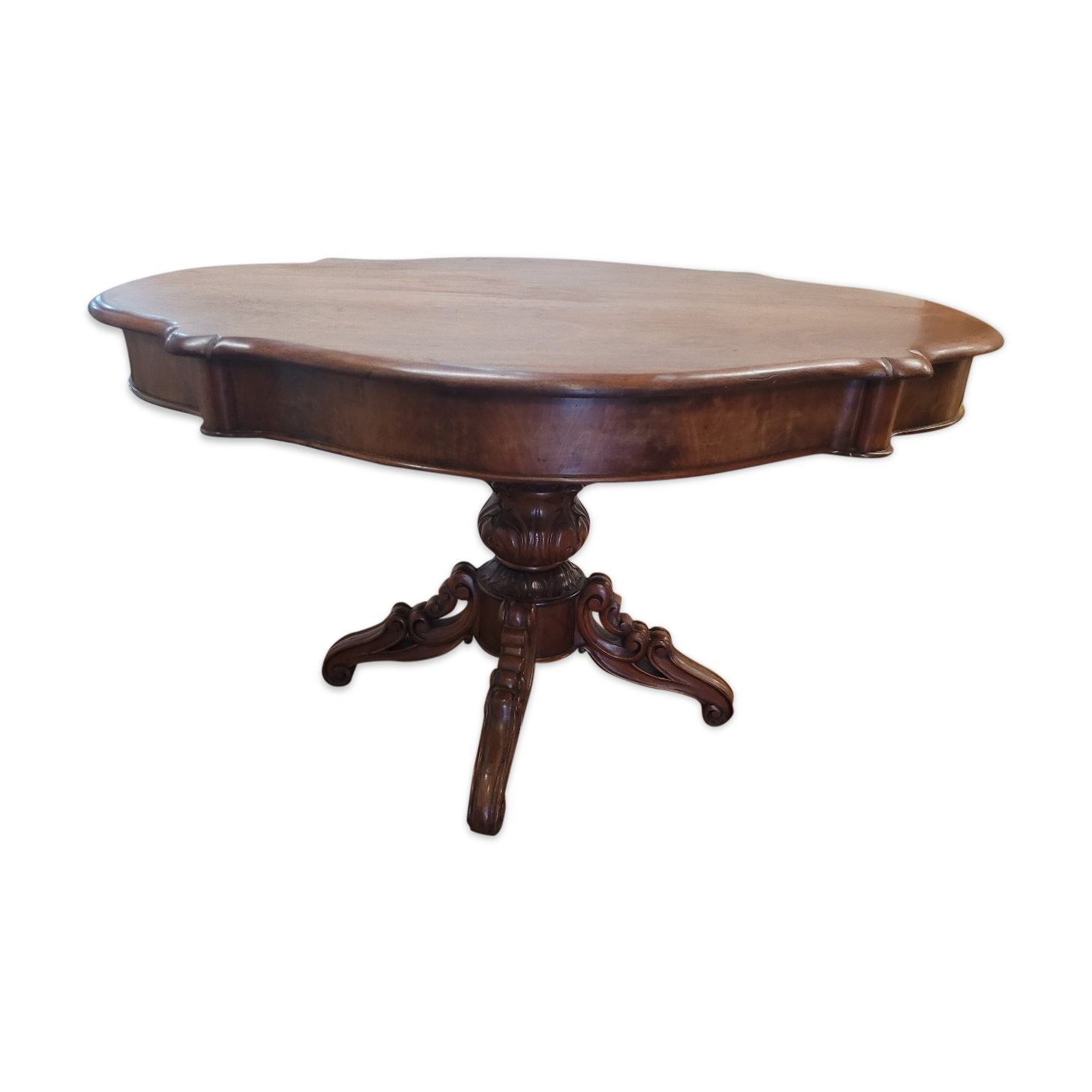 Mahogany gueridon with 1 extension cord