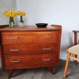 Commode chêne  pied compas, vintage reconstruction