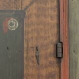 Armoire de mariée peinte d'art populaire