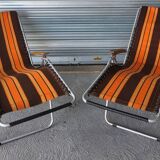 Set of two relaxing garden armchairs, deckchairs, lounge chairs