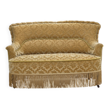 1950s, Danish 2-seater sofa, green/honing furniture velour.