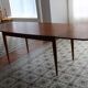 1960s table with teak veneer and glass top + extensions