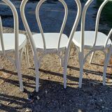 4 Thonet Bistro Chairs Limed Wood White