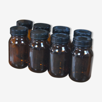 Tea jars made of smoked glass amber