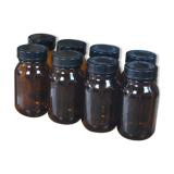 Tea jars made of smoked glass amber