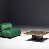 Table basse en laiton gravé par Christian Heckscher, Belgique, années 1970