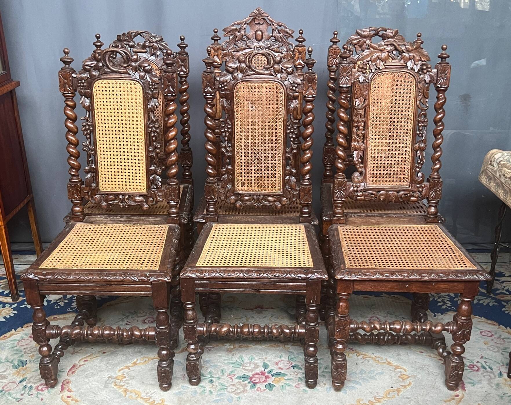 Set of matching hunting style chairs.