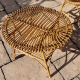 rattan and bamboo lounge set, Italy, 1960s, attributed to Franco Albini