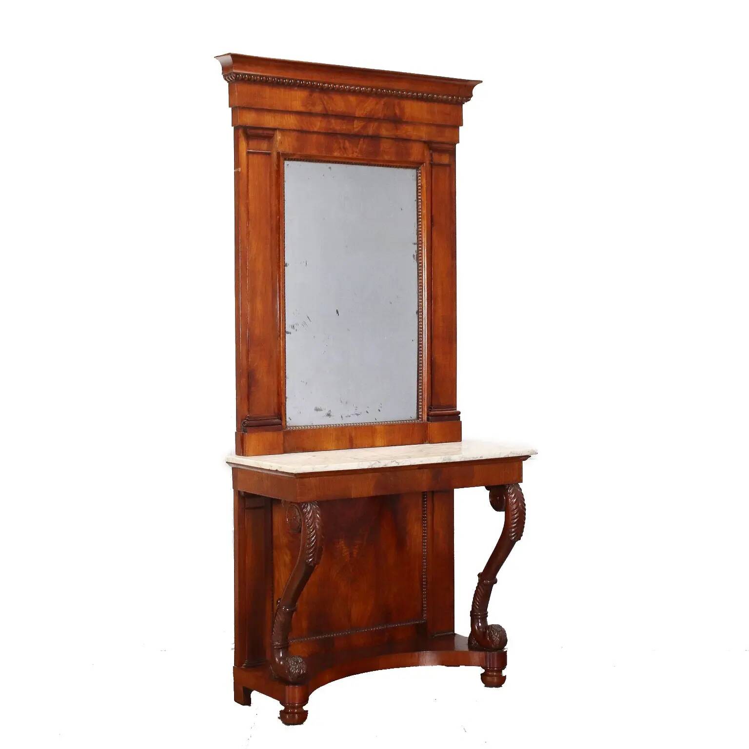 Console restoration in cherry wood Italy 19th century