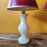 Beige marbled stone lamp - alabaster lamp