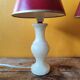 Lampe en pierre marbrée  beige -  lampe albâtre