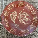 5 flat plates in glazed terracotta