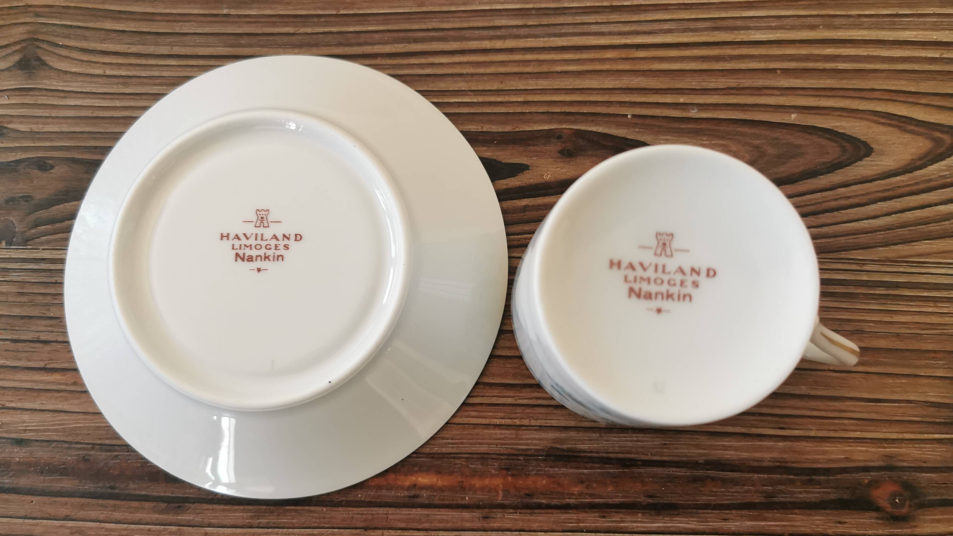 2 tasses à café et sous-tasses Haviland Limoges Nankin