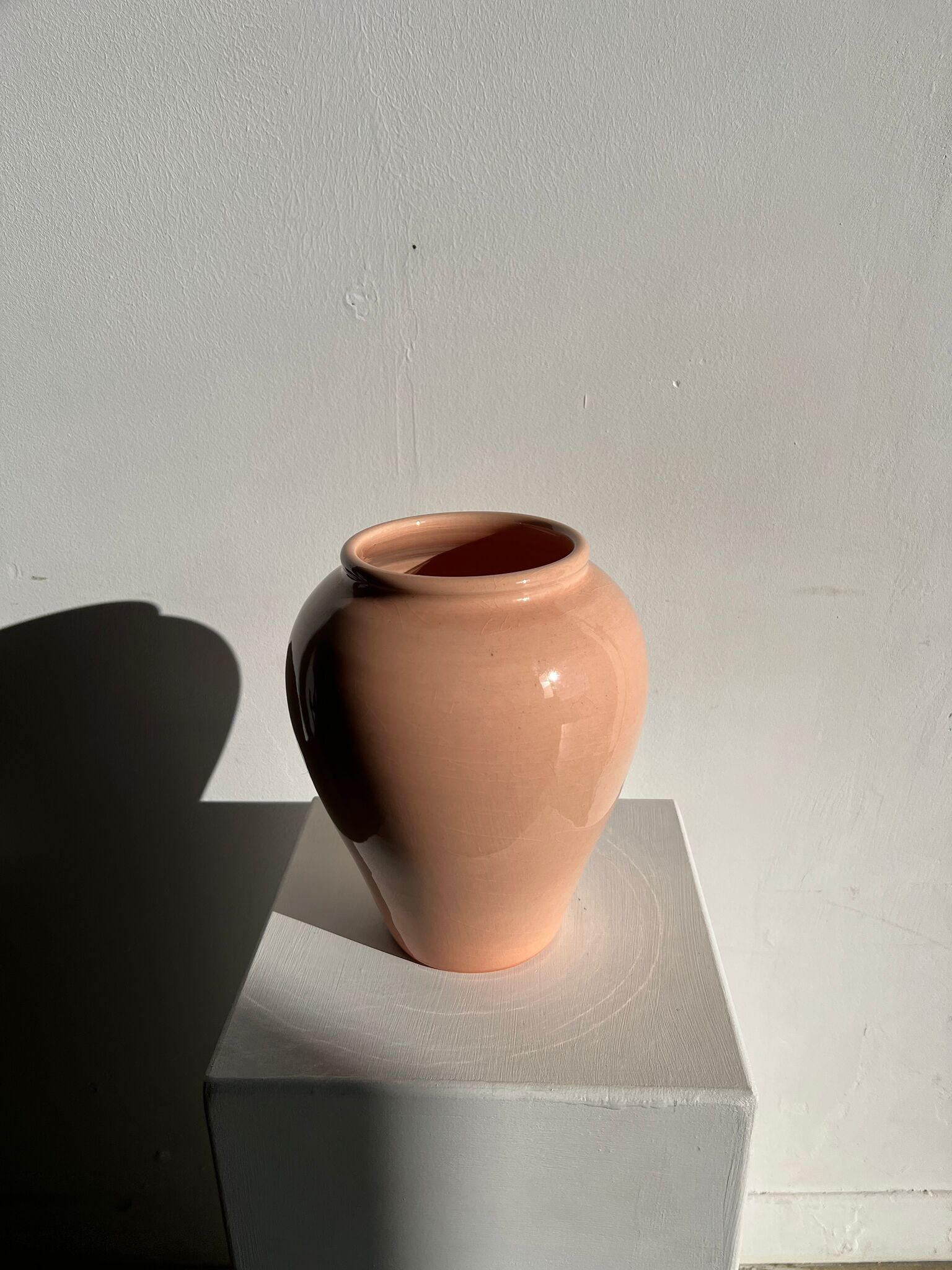 Light pink glazed ceramic vase H:22cm