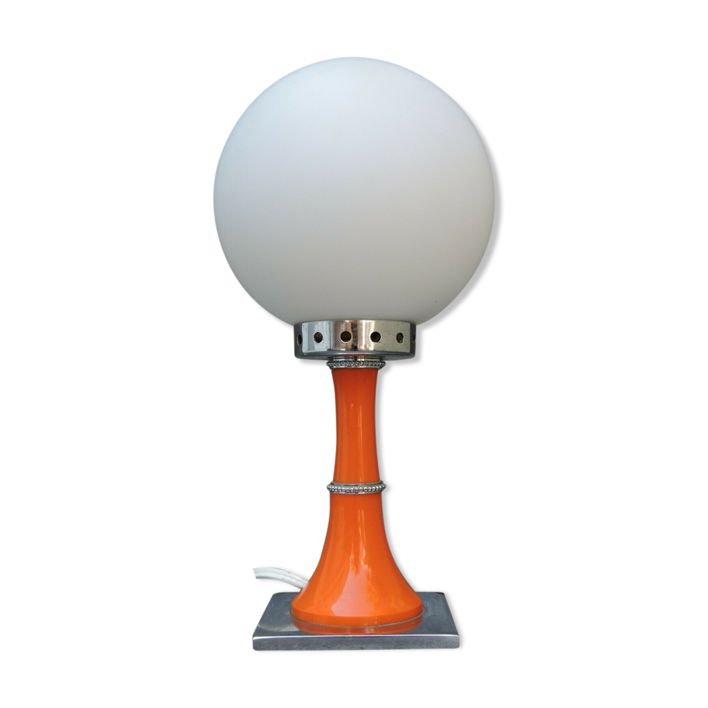 Vintage bedside lamp design orange 1960