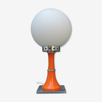 Lampe vintage de chevet design orange 1960