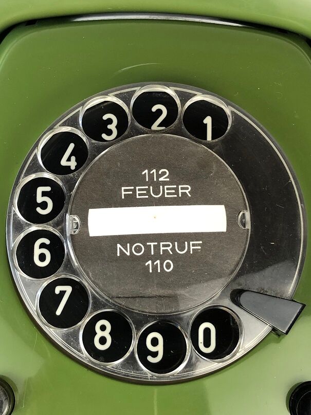 Green phone with vintage dial from the 70s
