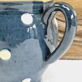 Blue Savoyard pitcher with polka dots