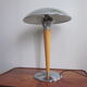 Lampe de bureau en metal chromè et bois