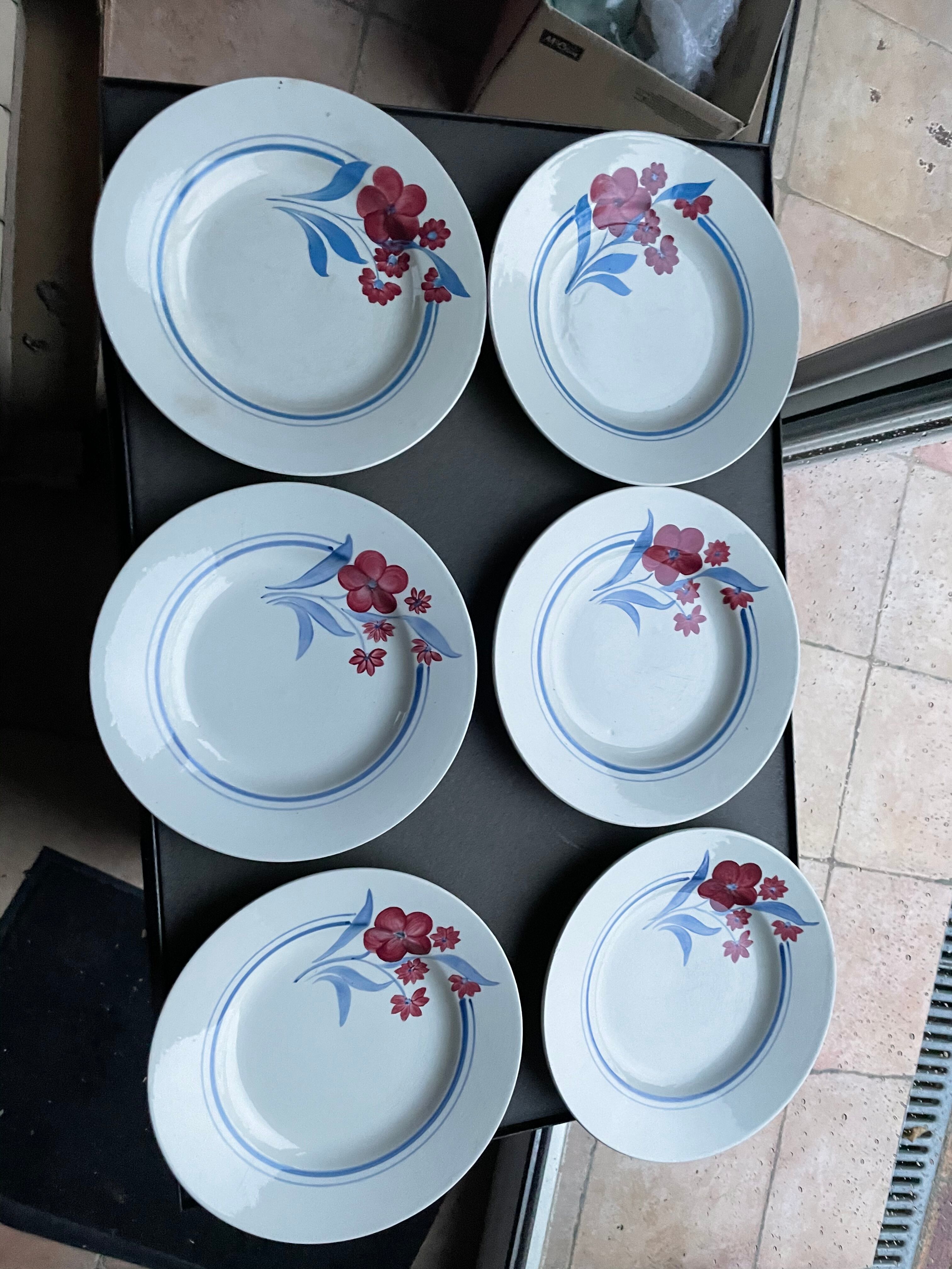 6 flat plates porcelain from Gien