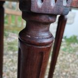 Table bouillotte ancienne avec plateau marbre style louis xvi