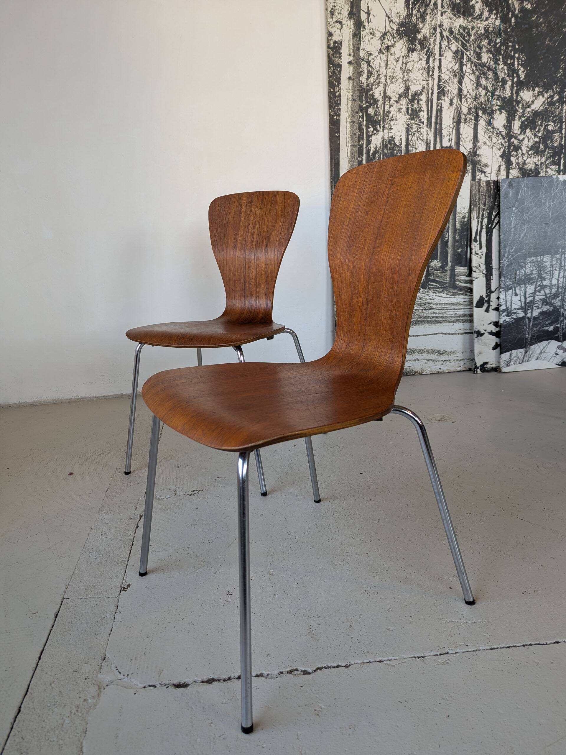 Paire de chaises en teck Tapio Wirkkala pour Asko