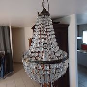 Crystal and Brass Hot Air Balloon Tassel Chandelier