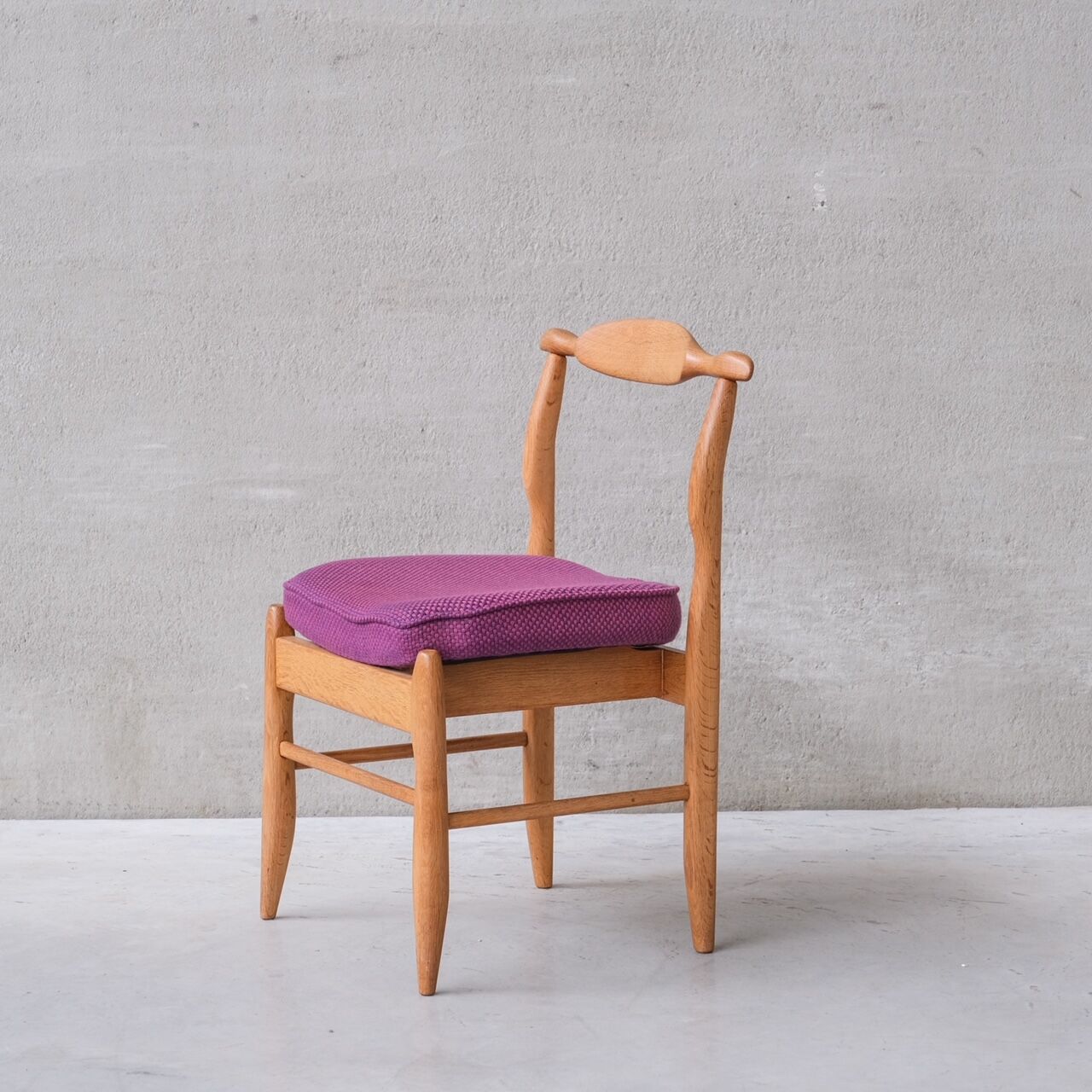 Guillerme et chambron oak 'fumay' mid-century dining chairs