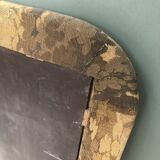 Large antique mirror with upholstered frame  92x128cm