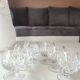 Lot 6 x High quality cut crystal Cognac glasses. Gorham/Althéa model. Double-row scale design