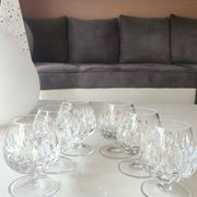 Lot 6 x Verres à Cognac en cristal taillé de Haute qualité. Gorham/Modèle Althéa. Design à double rangées d écailles