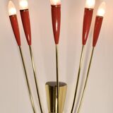 Wall lamp, 1960 brass and red