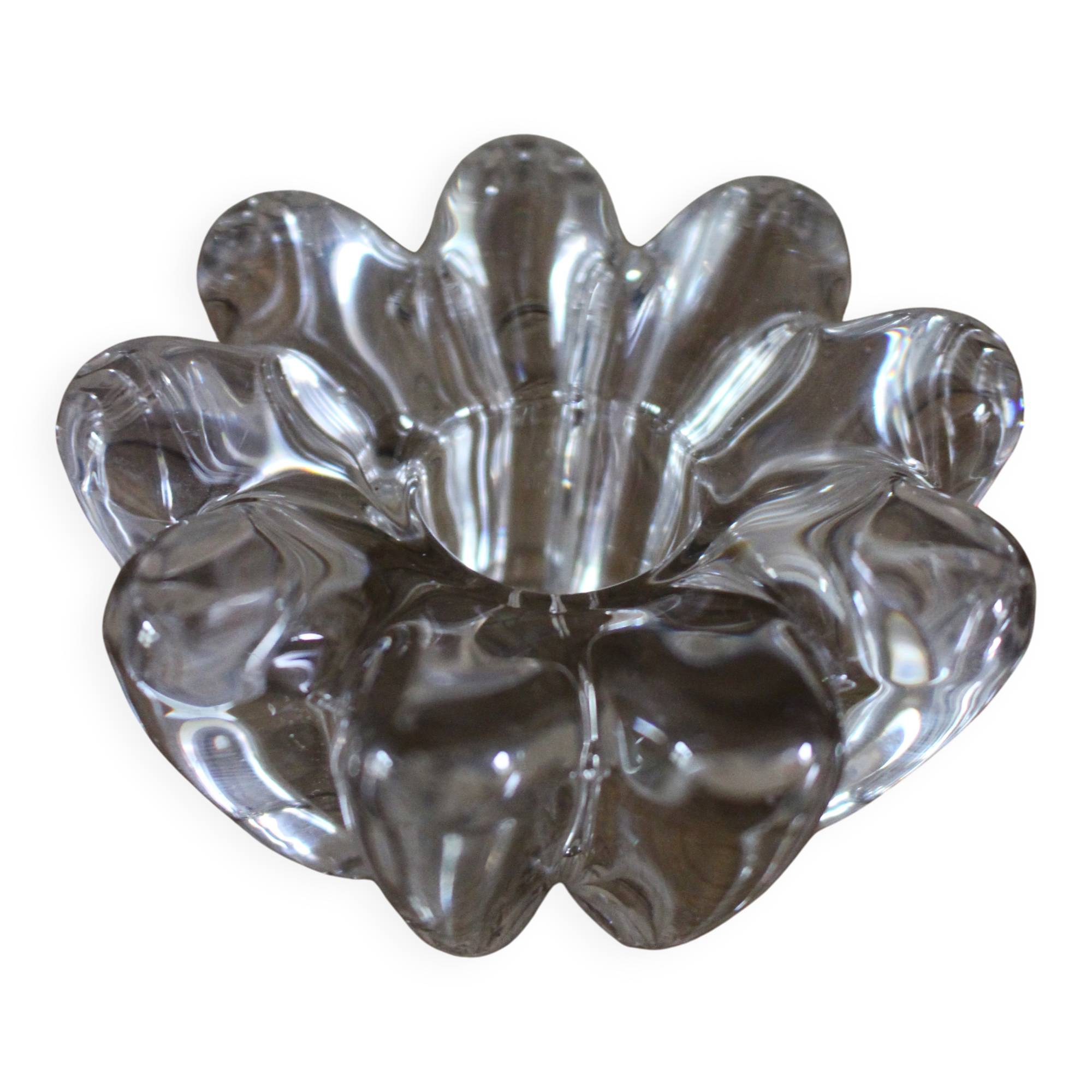 Glass flower candle holder vintage taper candle