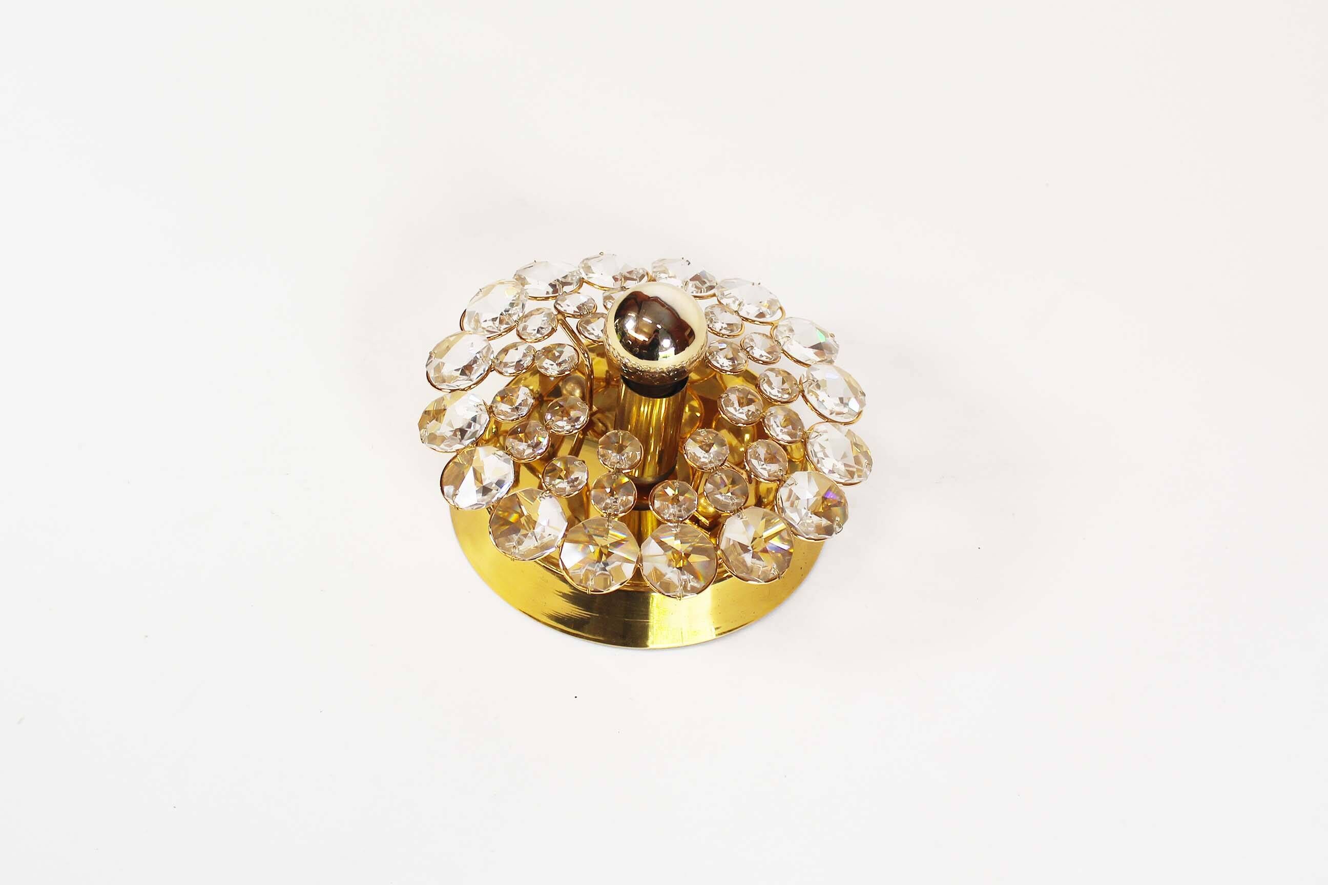 Brass and glass ‘jewe’l wall light by Palwa – Germany 1970’s