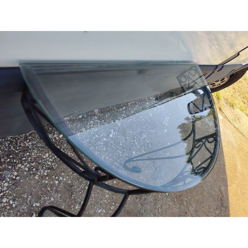 Console fer forgé plateau verre