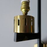 Pair of brass and opaline glass wall lights, Stilnovo period, Italy 1940-50