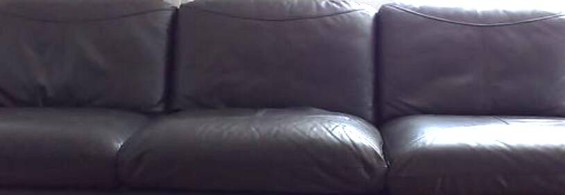 Black leather sofa