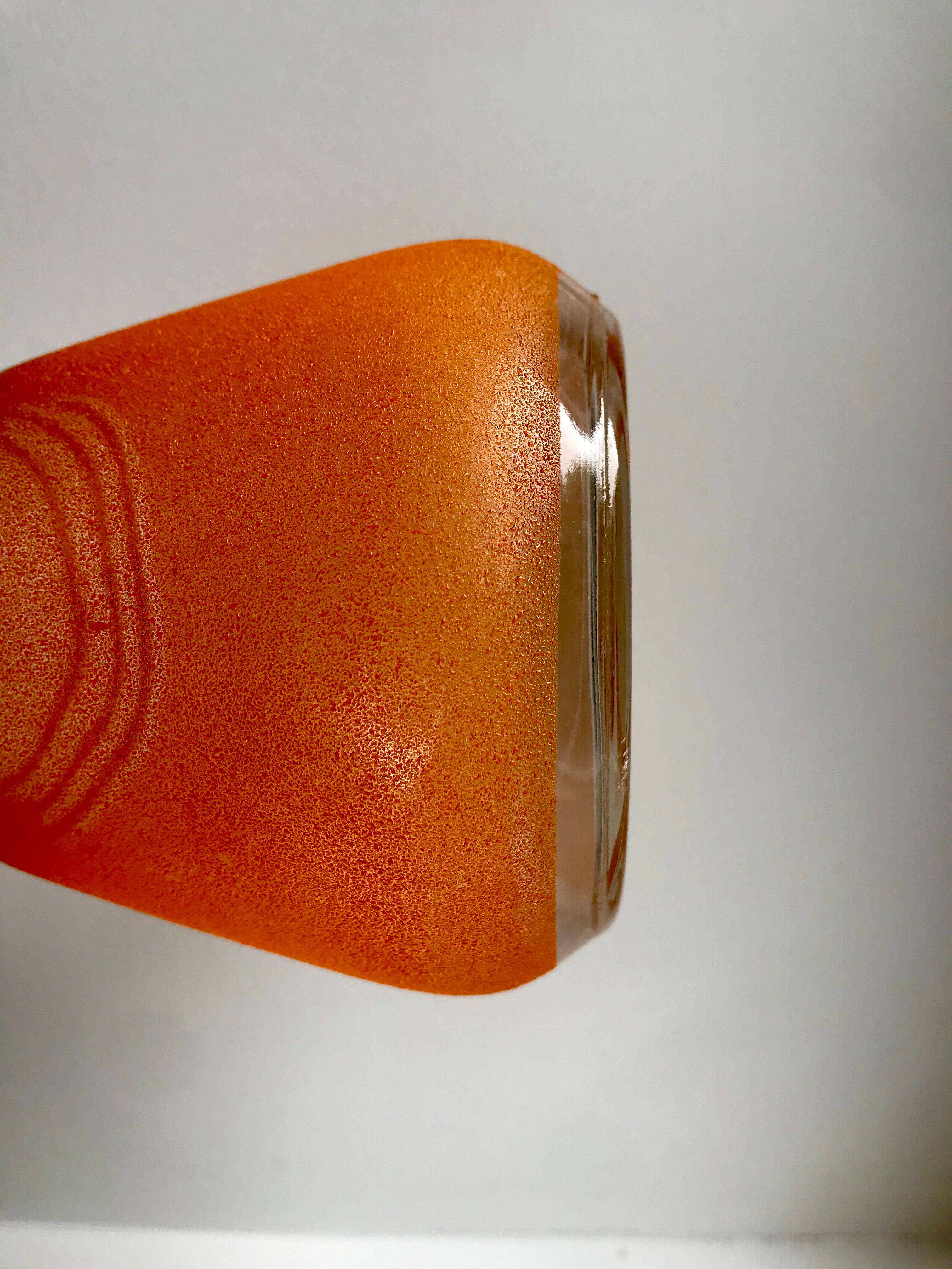 Orange granite glass vase 60s