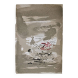 ZAO Wou-Ki: Sunset, Woodcut