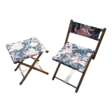 Chaise et tabouret anciens pour enfant
