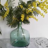 Blueish green Dame-Jeanne carboy, vintage French, Viresa Bandeira