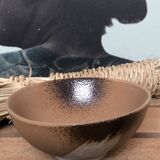 Trio ceramic style bowls brown earth