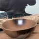 Trio ceramic style bowls brown earth