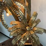 Brass palm tree table lamp with 4 trunks