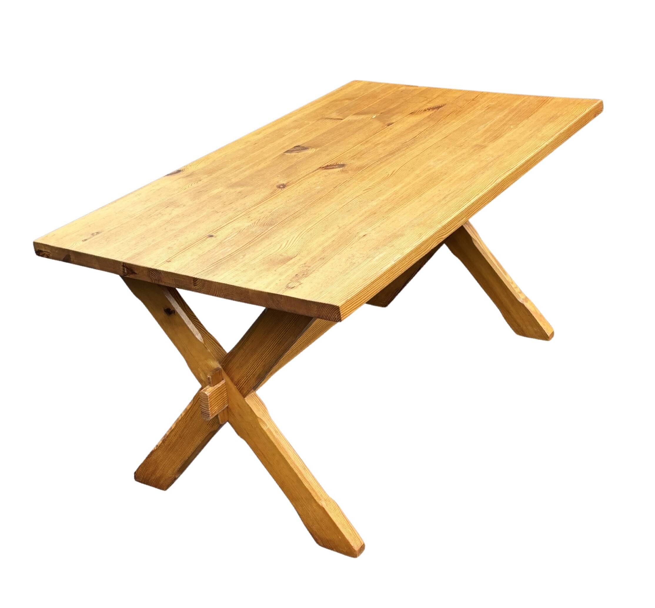 Vintage dining table pinewood 1960 minimalist dining table